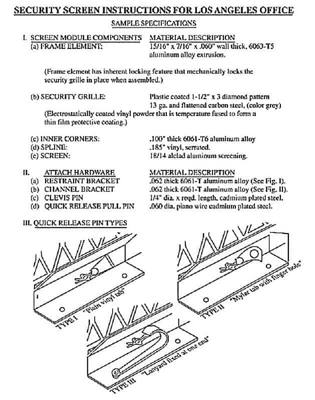 Security Screen Instructions 1